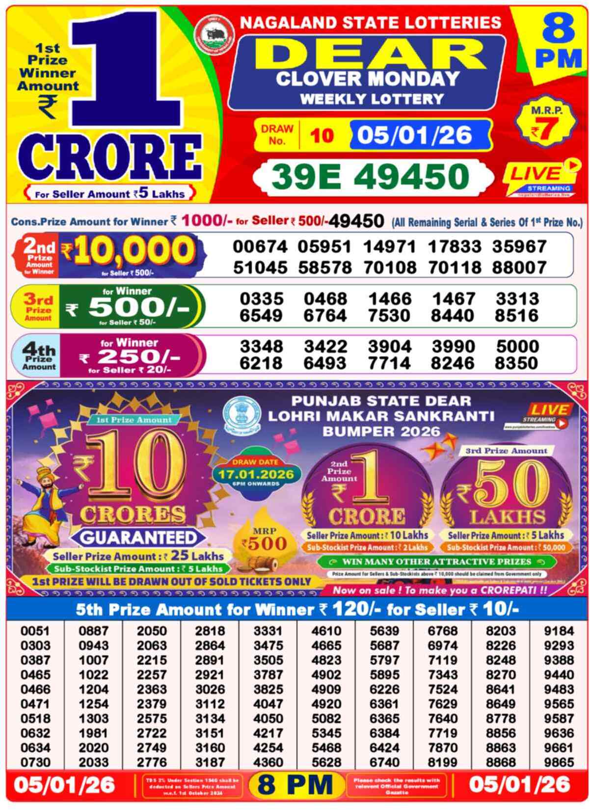 Lottery Result 8PM