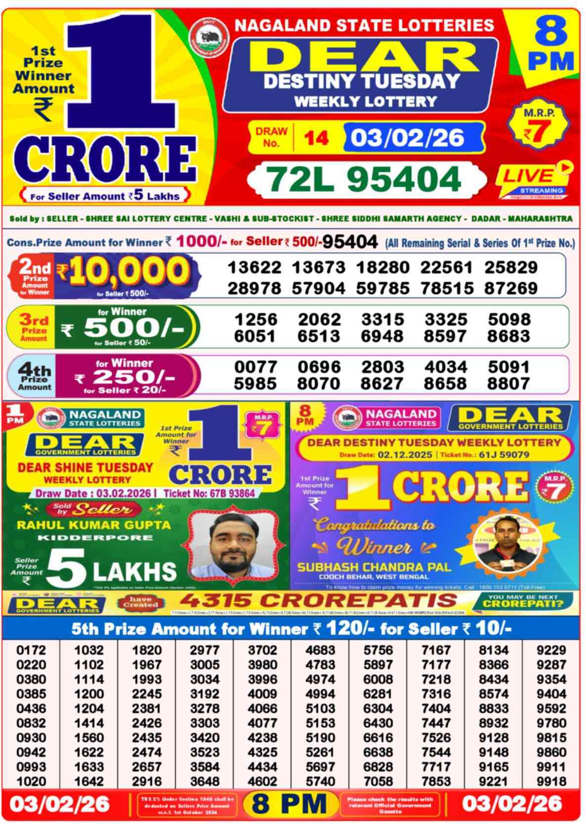 Lottery Result 8PM